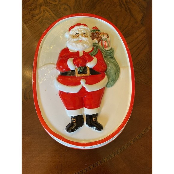 Set Of 3 Vintage Christmas Ceramic Hanging Molds, Santa Claus, Nutcracker, Tree - Picture 2 of 13
